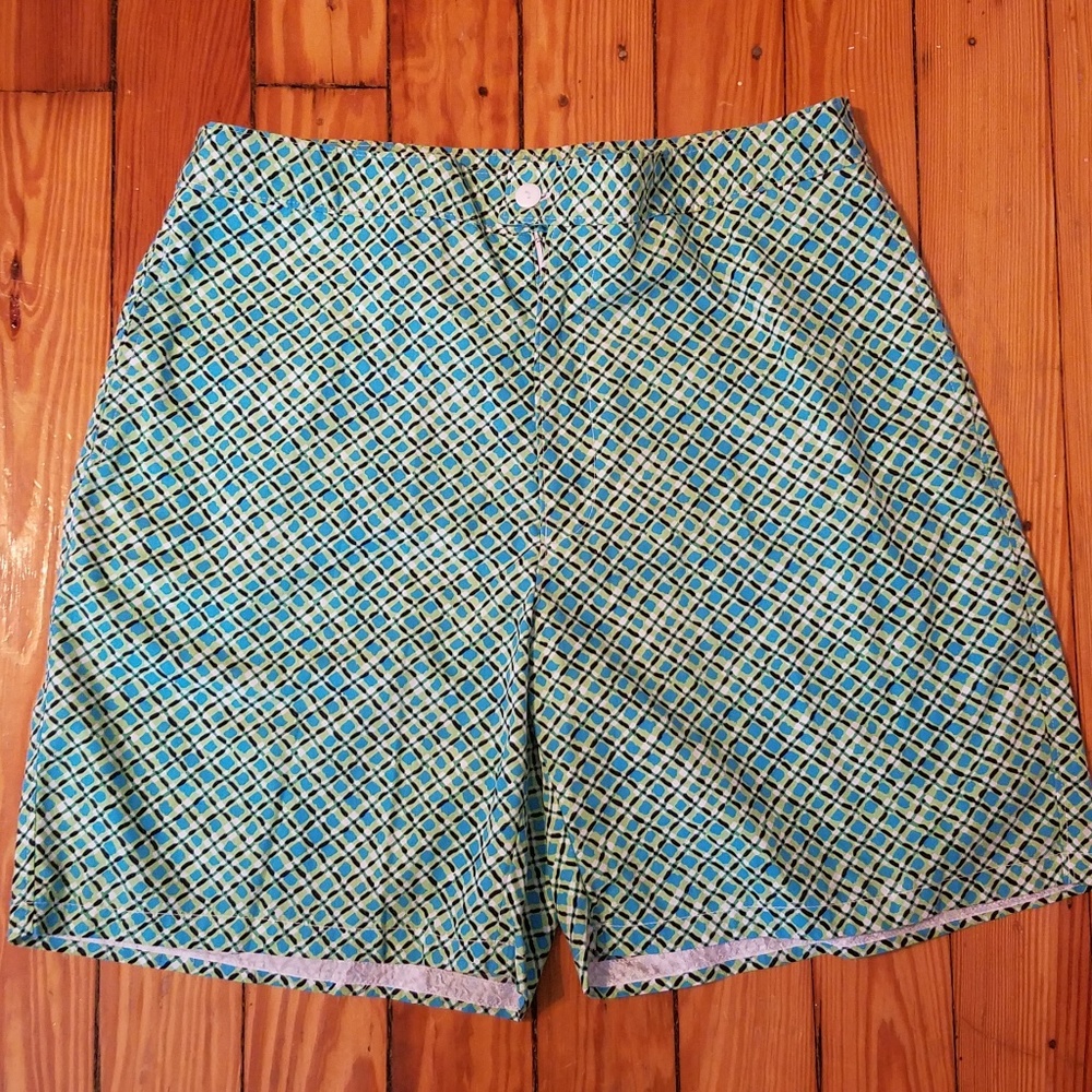 Lilly Pulitzer Blue and Yellow Patterned Women Shorts